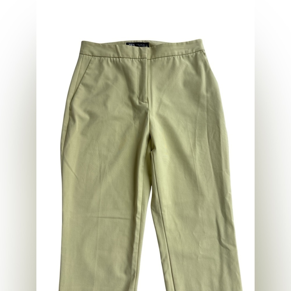 Zara High Waist Tapered Leg Pants in Lime Green - Picture 4 of 10